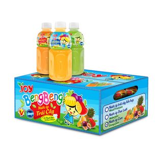 Thùng 24 Chai Nước Ép Hỗn hợp BengBeng có Thạch Dừa Nhai Giòn Nhóp Nhép cùng Nano Collagen Căng Tràn Sức Sống