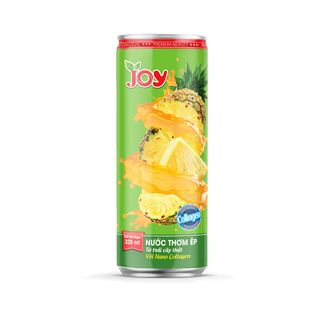 Thùng 24 lon Nước Thơm Ép JOY - Chua Chua - Ngòn Ngọt - Ngon Ngất Ngây Tăng Hương Vị Mùa Hè 325ml