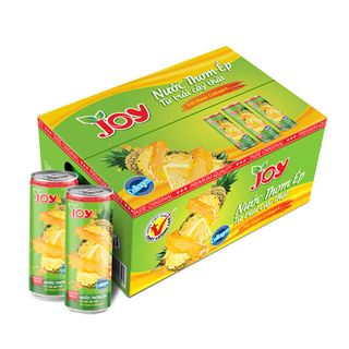 Thùng 24 lon Nước Thơm Ép JOY - Chua Chua - Ngòn Ngọt - Ngon Ngất Ngây Tăng Hương Vị Mùa Hè 325ml