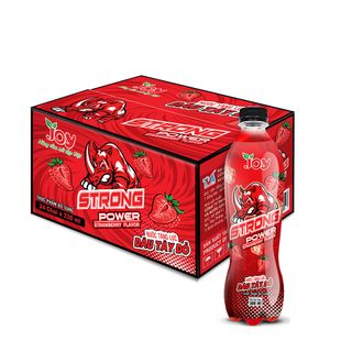Thùng 24 Chai Nước tăng lực Dâu Tây Đỏ JOY Đậm Đà - Giải Khát Cực Nhanh - Tỉnh Táo Tinh Thần 350ml
