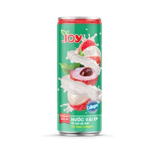 Thùng 24 lon Nước Vải Ép Vị Ngọt Dịu Thanh Mát Đã Thèm cùng Nano Collagen Tươi Tắn Làn Da 325ml