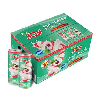 Thùng 24 lon Nước Vải Ép Vị Ngọt Dịu Thanh Mát Đã Thèm cùng Nano Collagen Tươi Tắn Làn Da 325ml
