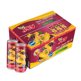 Thùng 24 Lon Nước Chanh Dây Ép JOY Chua Chua Ngọt Ngọt Ngon Tê Tái Suýt Xoa với Nano Collagen Đẩy Lùi Lão Hóa 500ml