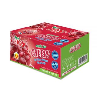 Thùng 24 Lon Nước Ép Cherry JOY Chua Chua Ngọt Ngọt Ngon Tái Tê cùng Collagen và Mầm Đậu Tươi Tắn Làn Da 325ml