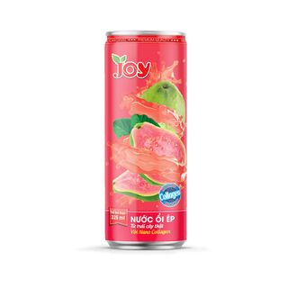 Thùng 24 lon Nước Ổi Ép JOY - Thơm Mùi Ổi Hồng - Vị NgonNgon Suýt Xoa cùng Nano Collagen Tăng Nội Tiết Tổ 325ml