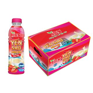 Thùng 24 Chai Nước Yến Sào Đường Phèn Dâu Tây JOY - Gấp Đôi Dưỡng Chất - Khỏe Người Sáng Da