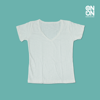 Áo Thun Trắng Cổ Chữ V Dành Cho Nữ Chất Liệu Cotton Thấm Hút Mồ Hôi