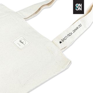 Túi Vải Canvas Đeo Vai Unisex In Chữ Đơn Giản
