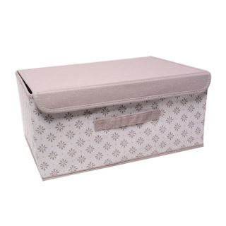 Hộp Vải Đựng Đồ Kích Thước 29*20*17 Phối Họa Tiết Trắng Nâu