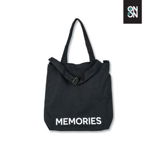 Túi Vải Canvas Đeo Vai Màu Đen Unisex In Chữ Đơn Giản Dễ Phối Đồ