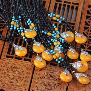 Dây chuyền mặt đá vàng cam