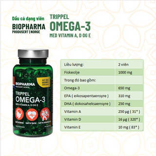 Dầu cá dạng viên Biopharma Trippel Omega-3
