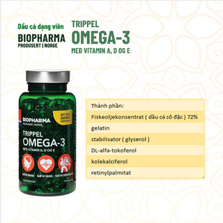 Dầu cá dạng viên Biopharma Trippel Omega-3