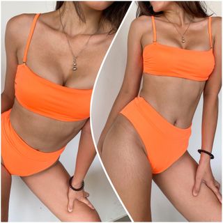 SỈ BIKINI - BIKINI HAI MẢNH CẠP CAO MÀU CAM