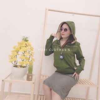 Áo khoác lime 10 mũ phối caro
