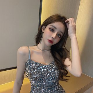 ĐẦM ÔM KIM SA NHUNG 2 DÂY CAO CẤP - DT1478