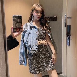 ĐẦM ÔM KIM SA NHUNG 2 DÂY CAO CẤP - DT1478