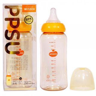 Bình sữa cổ hẹp chống sặc Wesser nhựa PPSU 250ml