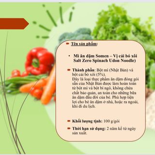 Mì Somen vị cải bó xôi 5M+ và 7M+ túi 100gram