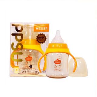 Bình sữa cổ rộng chống sặc Wesser nhựa PPSU 180ml