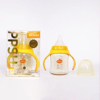 Bình sữa cổ rộng chống sặc Wesser nhựa PPSU 180ml