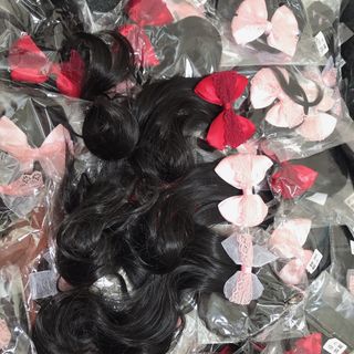 Sỉ Set 2 Kẹp Nơ Tóc Giả Xoăn Cho Bé