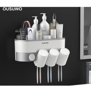 [3 CỐC Giá Gốc] Giá Để Bàn Chải Đánh Răng Tiện Lợi OUSUWO