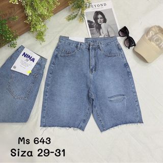 Quần ngố rách không co dãn