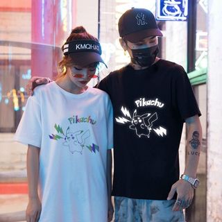 Áo thun phản quang 7 màu in hình pikachu mịn đẹp
