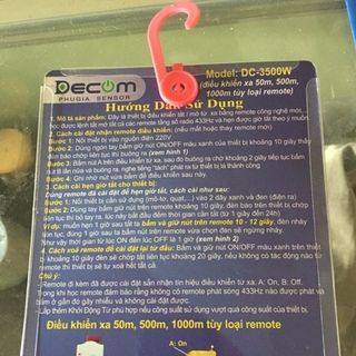 ĐIỀU KHIỂN TỪ XA MÔ TƠ BƠM NƯỚC 3500W - DECOM - DC3500W