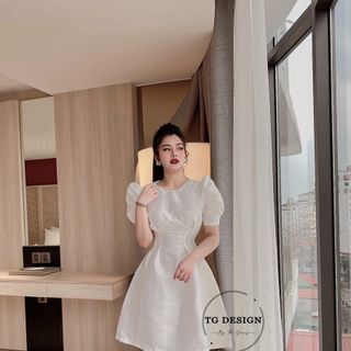 Váy thời trang xếp ly eo V12