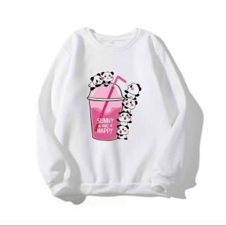 Áo sweater in hình hộp sữa + ly trà sữa chất pe dày mịn