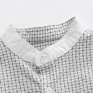 Áo sơ minker cộc tay cổ tài màu ghi