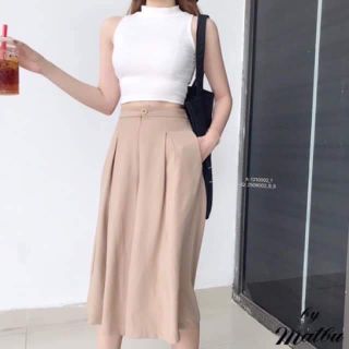 Quần giả váy ống rộng