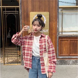 Áo khoác sơ mi kẻ sọc chất kate mịn