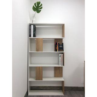 Kệ Sách Đứng Đa Tầng Vân Gỗ Kết Hợp Trắng Thương Hiệu IGEA - GP105