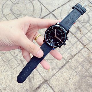 Đồng hồ nam cao cấp chaxigo dây da mặt tròn kiểu dáng mạnh mẽ năng động
