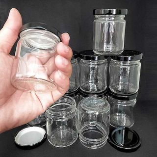 Hũ đựng yến chưng thủy tinh 100ML mẫu trụ tròn - nắp thiếc đen - Hũ đựng gia vị đẹp - Hũ làm sữa chua - đựng tổ yến, mật ong, dầu dừa, sữa ong chúa, thực phẩm, mỹ phẩm