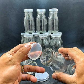 Hũ thủy tinh làm sữa chua 200ML mẫu trụ tròn cao - nắp nhựa – Hũ Pudding - Hũ chưng yến 200ML - Lọ đựng sữa chua - Hũ yaourt 200ML thủy tinh siêu trong
