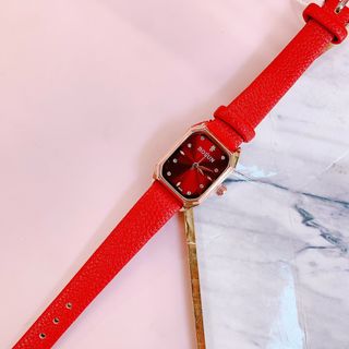 Đồng hồ dây da nữ BOLUN mặt vuông dây da đủ màu