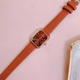 Đồng hồ dây da nữ BOLUN mặt vuông dây da đủ màu