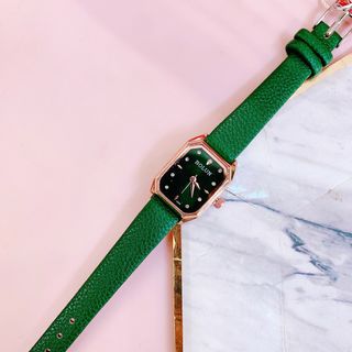 Đồng hồ dây da nữ BOLUN mặt vuông dây da đủ màu