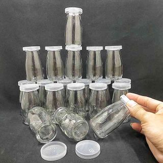 Hũ thủy tinh làm sữa chua 100ML mẫu trụ tròn cao - nắp nhựa – Hũ pudding 100ml - Lọ đựng sữa chua - Hũ yaourt 100ml thủy tinh siêu trong
