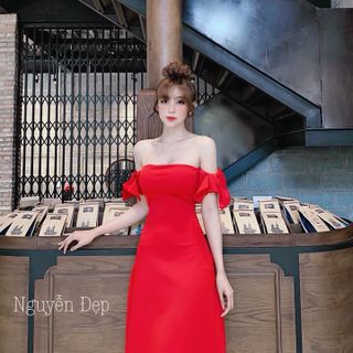 Váy cúp ngực kiểu tay nơ