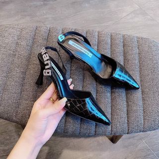 Giày sục cao gót nữ,mũi nhọn hở gót G130