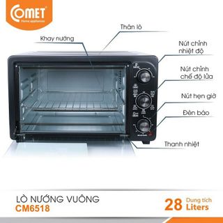 LÒ NƯỚNG ĐIỆN COMET CM6518 DUNG TÍCH 28 LÍT CÔNG SUẤT 1600W