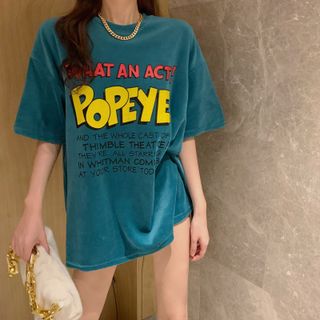 ÁO THUN NHUNG TAY NGẮN FORM RỘNG POPEYE 5173