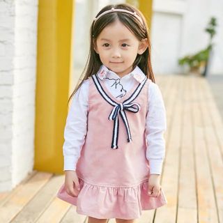 Váy nơ vải nhung không tay cho bé