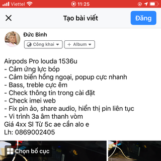 Airpods Pro louda 1536u