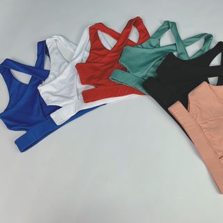 Áo Bra Tập Gym Cut Eo, Đắp Chéo Trước Ngực, Hở Lưng